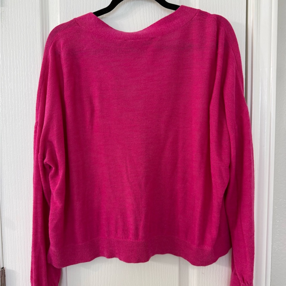Women's Pink Cardigan Sweater - Picture 4 of 4